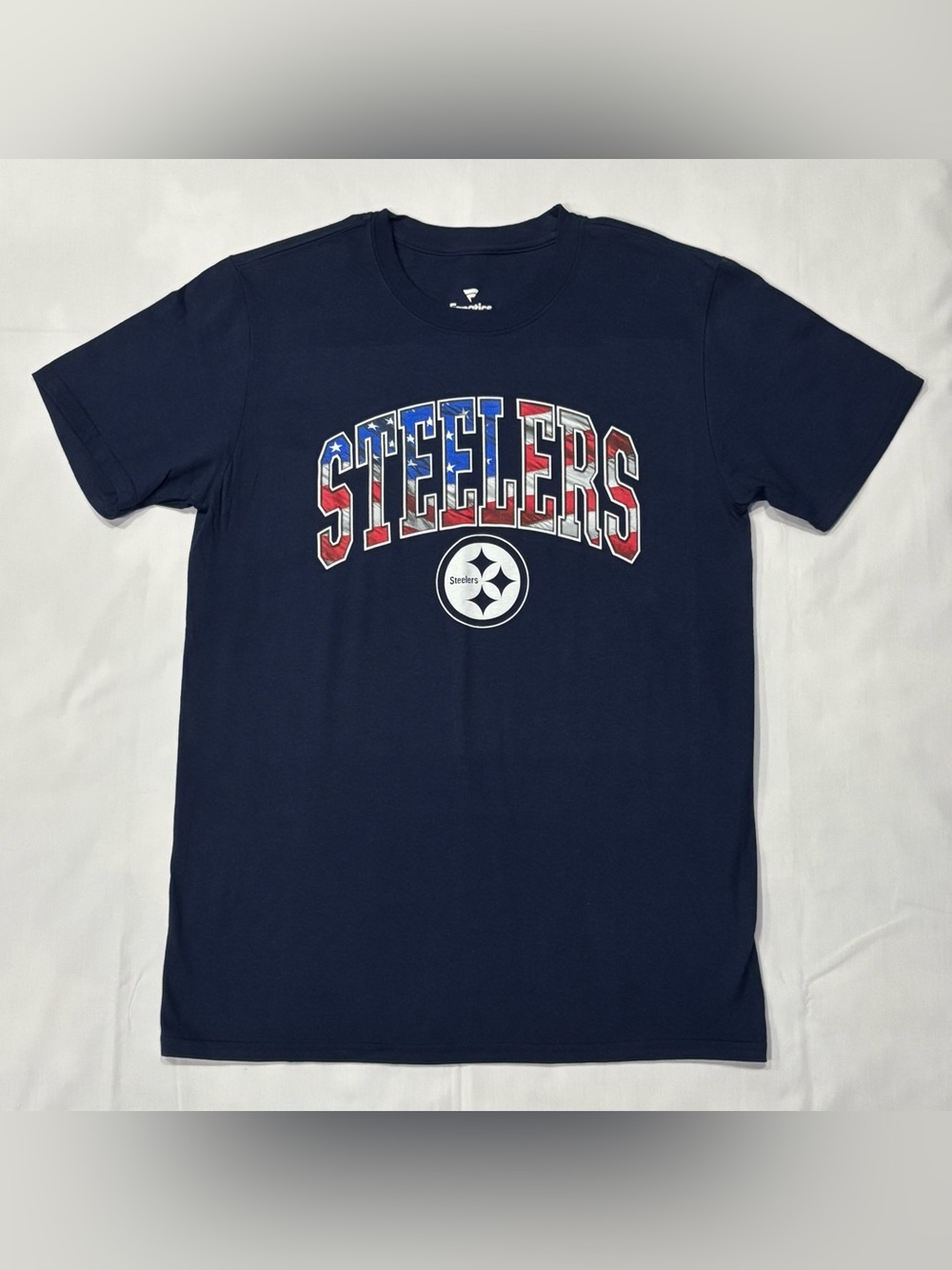 Pittsburgh Steelers NFL Football T-Shirt Mens Medium Navy Fanatics American Flag